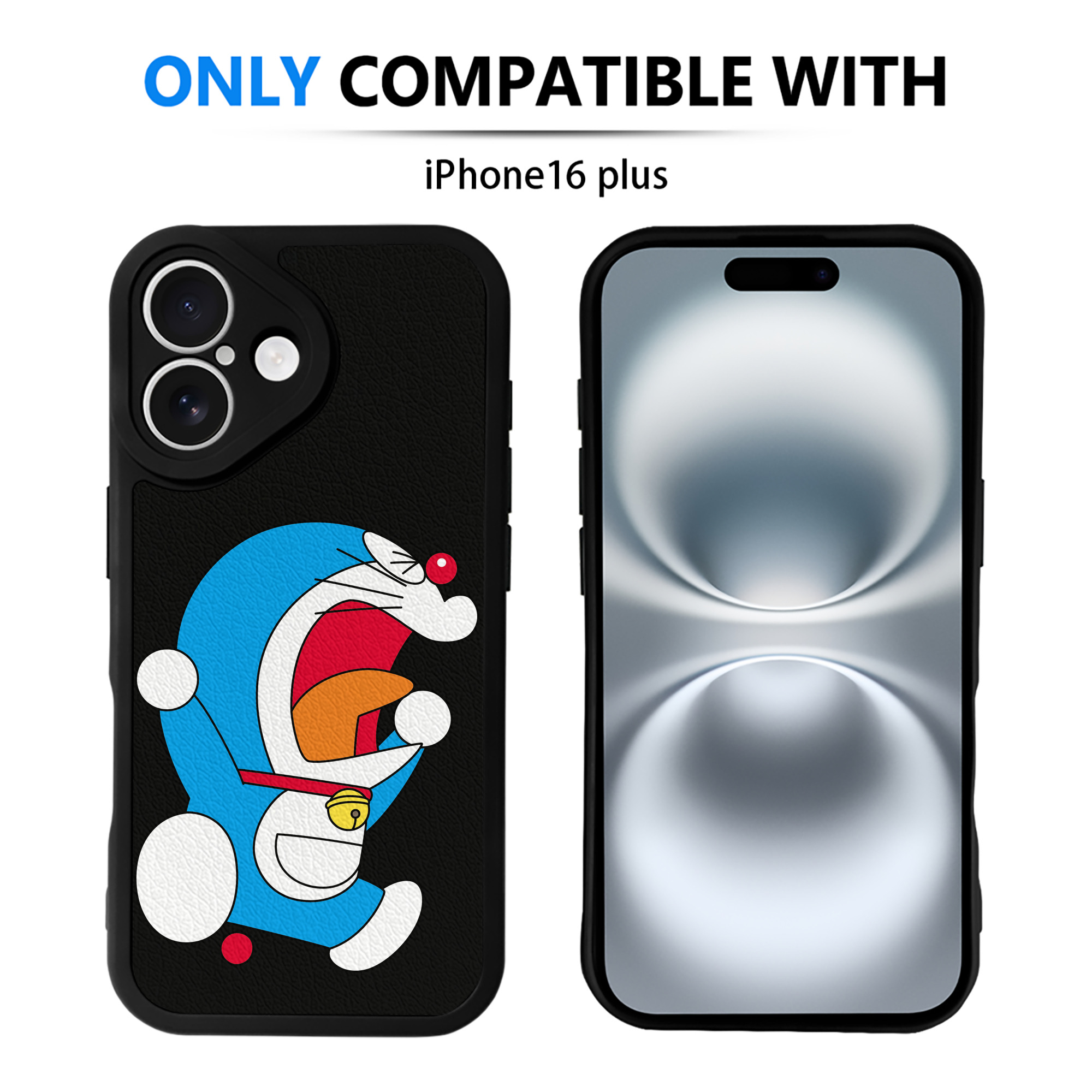 （画像用） ドラえもん Doraemon 【iPhone 16シリーズ対応】シリコンスマホケース（レザー調） 材質：シリコン